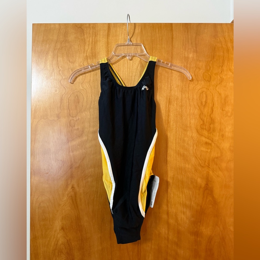 Dolfin Swimsuit One Piece Bathing Swim Suit Black Mustard Vintage NWT Size 32